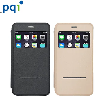 PQI iPhone 專用掀蓋式手機保護套(灰/金)灰色