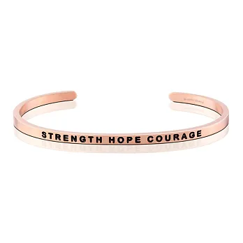 MANTRABAND STRENGTH HOPE COURAGE 力量希望勇氣 玫瑰金手環