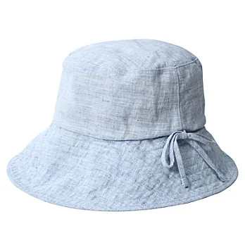 [MUJI無印良品]法國亞麻可摺疊有簷帽淡藍