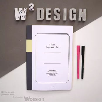 [W2Design] 思考手札-方眼筆記本A4 (白)