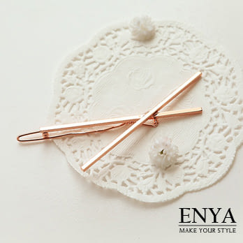Enya★浪漫糾結金屬髮邊夾玫瑰金色