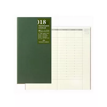 MIDORI Traveler’s Notebook Refill 018補充包-週間直式free手帳