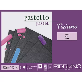 【Fabriano】Tiziano粉彩畫本,160G,23X30.5,24張,黑色