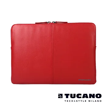 TUCANO Macbook 13吋義大利真皮極簡內袋Pregio 紅