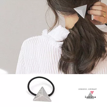 LuciTA 韓國空運新款 金屬感結構設計髮圈_金銀雙色時尚銀
