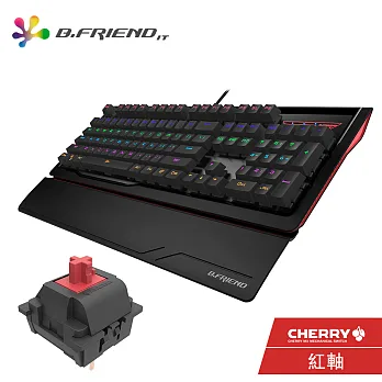 B.FRIEND MK1R CHERRY軸(紅軸)多彩發光機械鍵盤(附專用保護膜) 紅軸