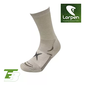 Lorpen T3 登山健行襪 T3LM/城市綠洲(吸濕排汗、快乾涼爽、柔軟舒適、萊卡、彈性耐用、西班牙)淺灰/M