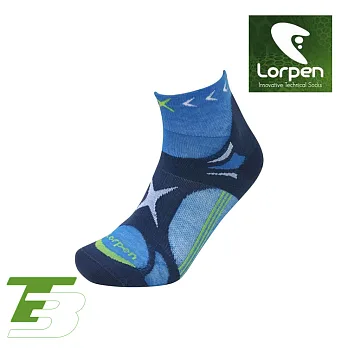 Lorpen T3 運動慢跑襪 X3UM/城市綠洲(吸濕排汗、快乾涼爽、柔軟舒適、萊卡、彈性耐用、西班牙)藍/M