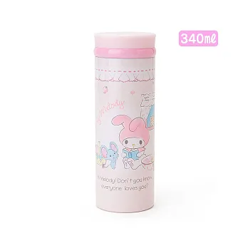 《Sanrio》美樂蒂保溫保冷不鏽鋼隨手瓶M-340ml(草莓房間)
