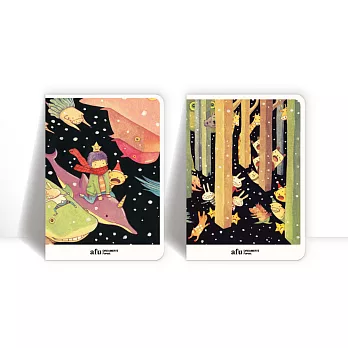 afu 格紋筆記本《海洋尋夢者 x 尋夢者森林 》(二入)