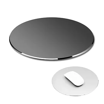 細緻磨砂鋁合金時尚金屬滑鼠墊(圓形)灰色
