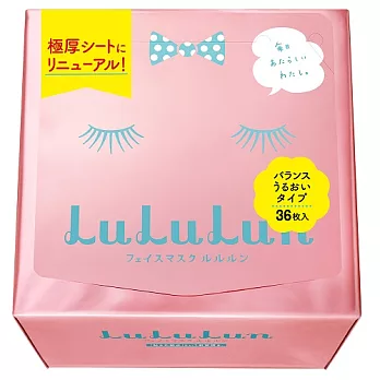 【全新改版】日本LuLuLun化妝水面膜36片裝-平衡保濕粉
