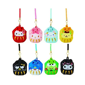 《Sanrio》三麗鷗明星達摩不倒翁造型祈願御守吊飾(8種款式，隨機出貨*1)
