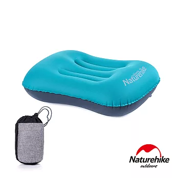 【Naturehike】戶外旅行 超輕便攜式口袋充氣睡枕 升級款(孔雀藍)