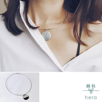 【Hera】赫拉 金屬圓圈吊墜項圈/項鍊(銀色)
