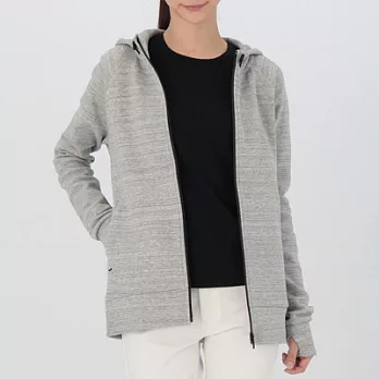 [MUJI無印良品]女棉混二重織撥水加工連帽外套S灰色