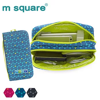 m square 商旅Ⅱ 護照夾+數碼包 超值組 (藍)