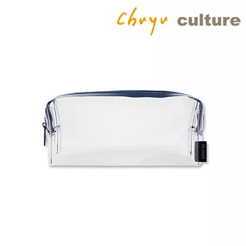 珠友 透明筆袋(中)/考試考場專用/透明收納包-do it now.D藍色