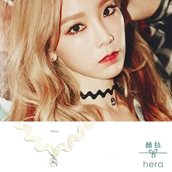【Hera】赫拉 泰妍同款波浪水滴鑽頸鍊-2色白色