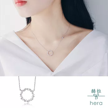 【Hera】赫拉 大海的傳說同款鏤空圓環鎖骨項鍊銀色
