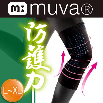 【muva】運動機能透氣護膝(2入)L-XL黑色