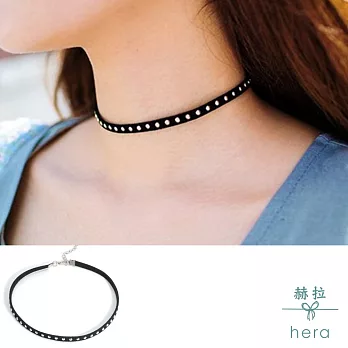【Hera】赫拉 歐美百搭金屬鉚釘頸鍊黑色