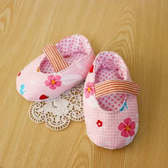 手縫ok!－嬰兒鞋B款(扶桑花粉)(拼布材料包)