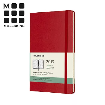 MOLESKINE 2019橫式週記手帳12M (L型) -紅