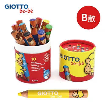 【義大利GIOTTO】可洗式寶寶木質蠟筆10色(筆筒裝)
