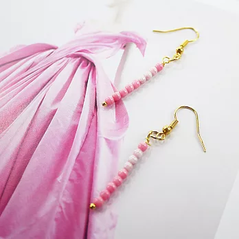 【PinkyPinky Boutique】深淺配色珠珠耳環(珊瑚粉紅)