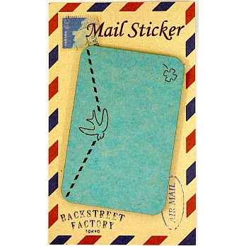 日本製【Backstreet Factory】Mail Sticker 信封造型便利貼(藍色)