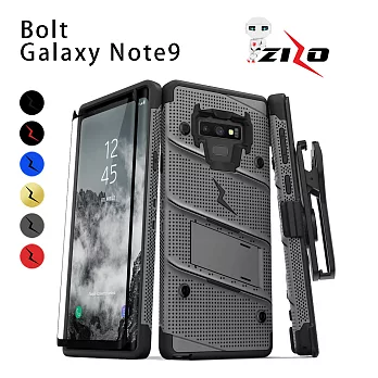 【Zizo】Bolt系列 Galaxy Note9 軍規防摔手機殼黑灰