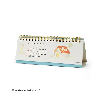 Sanrio SNOOPY 2019燙金鑲飾細長型可立式桌曆