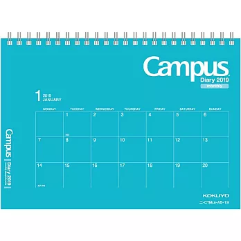 KOKUYO Campus 2019手帳日曆兩用(月間)A5-藍