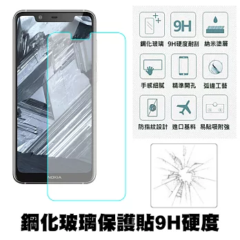 【SHOWHAN】NOKIA 5.1 Plus (5.86吋) 9H鋼化玻璃貼0.3mm疏水疏油高清抗指紋(半版)