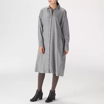 [MUJI無印良品]女有機棉法蘭絨洋裝XS~S灰色
