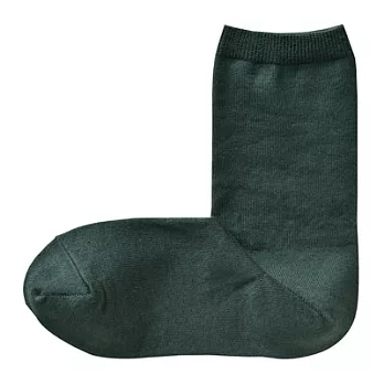 [MUJI無印良品]女有機棉混足口寬鬆舒適直角襪綠色23~25cm