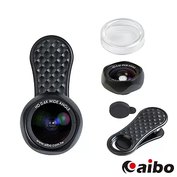 aibo K36X1 玫瑰花形0.6X廣角抗變形手機特效鏡頭黑色