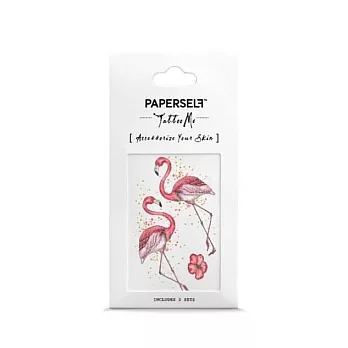 ::PAPERSELF刺青貼紙::小紅鶴Mini Flamingo｜2入