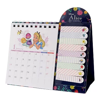 《sun-star》愛麗絲 2019 可立式桌曆附便利貼