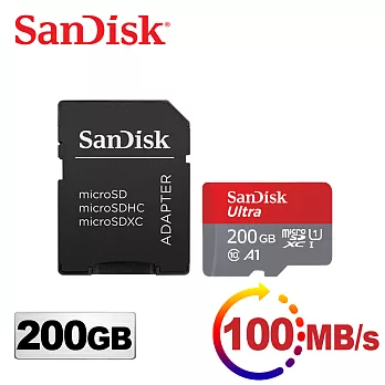 SanDisk Ultra microSDXC UHS-I (A1) 200GB記憶卡100MB/s(平行輸入)