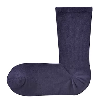 [MUJI無印良品]男棉混直角襪暗藍24~28cm