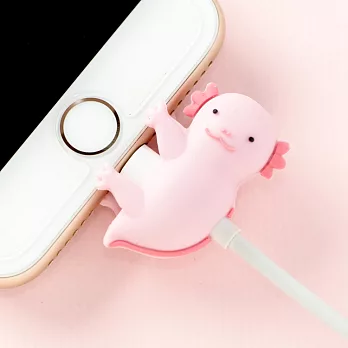 【san-tan】iPhone專用充電線保護套 ‧抱抱粉紅蠑螈