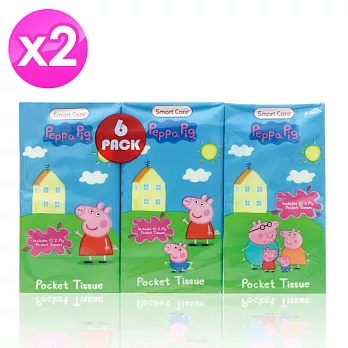 美國熱銷卡通Peppa pig 袖珍包/紙手帕(6包x10抽) 2入組