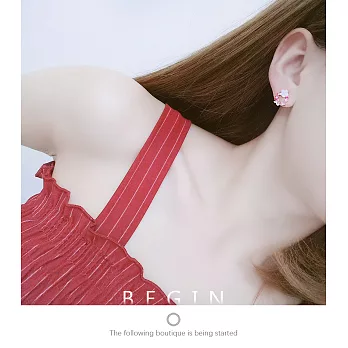 【Hera赫拉】金秘書同款 S925銀針貝殼圓型花環鋯石花朵耳針/耳釘