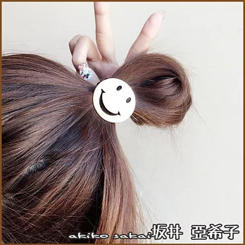 『坂井．亞希子』微笑的力量笑臉造型髮圈 -拉絲銀色款