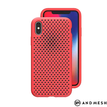 日本AndMesh QQ網點軟質防撞保護套-iPhone Xs Max鮮紅