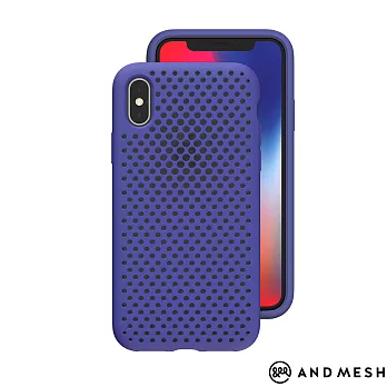 日本AndMesh QQ網點軟質防撞保護套-iPhone Xs Max靛藍