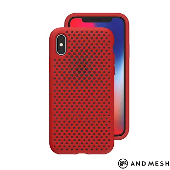 日本AndMesh QQ網點軟質防撞保護套-iPhone Xs Max紅