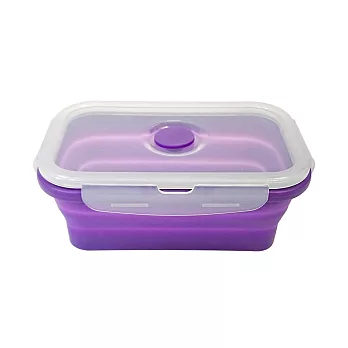 【Quasi】疊樂矽膠長型保鮮盒-紫0.54L